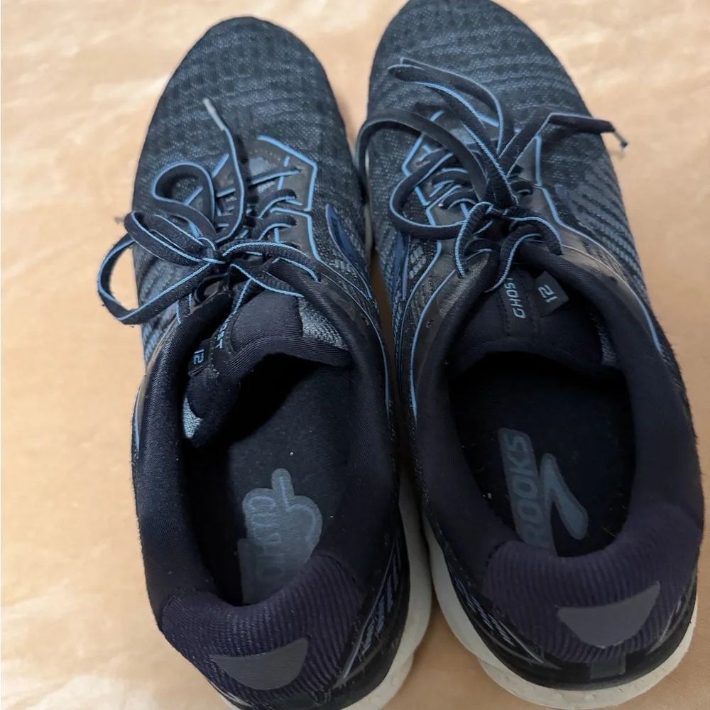 Brooks Ghost Black and Blue Men's Running Sneaker 12.5D US